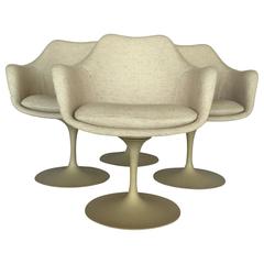 Set of Four Early Production Tulip Chairs by Eero Saarinen for Knoll