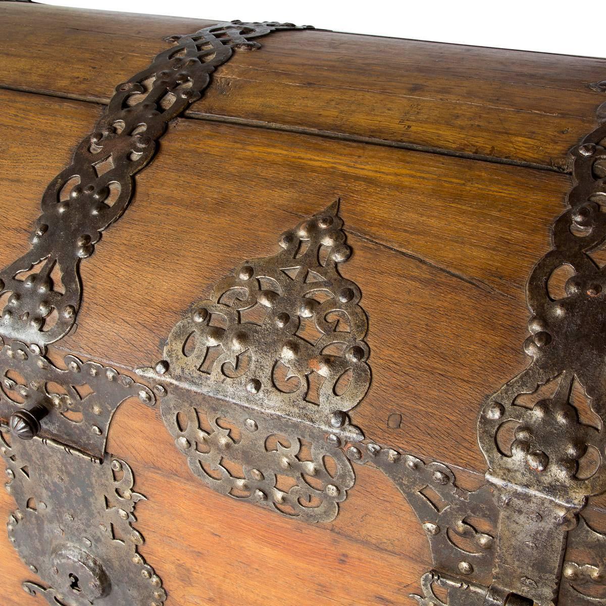 Unknown Monumental Danish Oak and Iron Chest Trunk