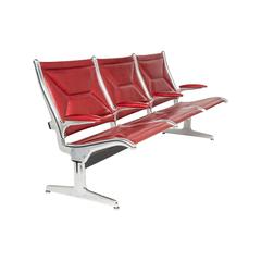 Eames for Herman Miller Tandem Sling Bench in Red Edelman Leather