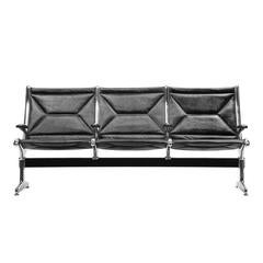 Eames for Herman Miller Tandem Sling Bench in Black Edelman Leather