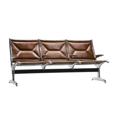 Eames für Herman Miller Tandem Sling Bench aus Kupfer Edelman-Leder