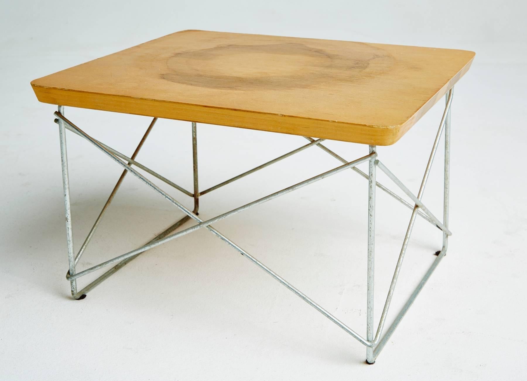 1950s Birch LTR Tables by Eames for Herman Miller, Early Production, Signed In Good Condition In Los Angeles, CA