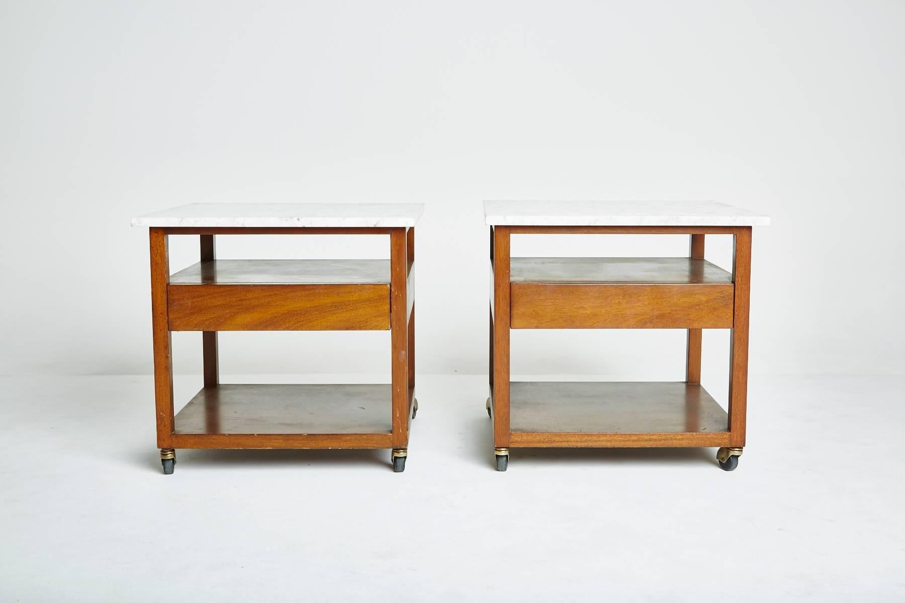 Mid-Century Modern Harvey Probber Marble Side Tables, Circa 1950s 