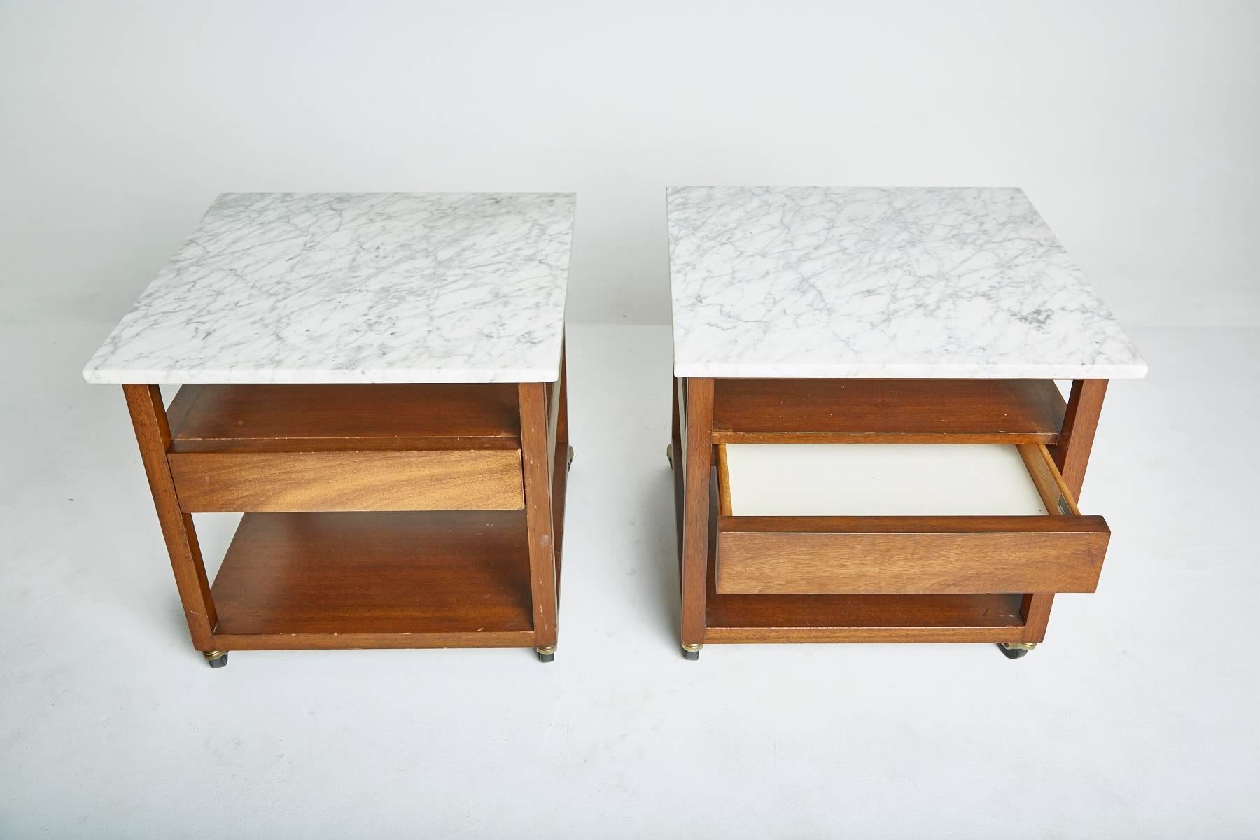 Harvey Probber Marble Side Tables, Circa 1950s  In Excellent Condition In Los Angeles, CA