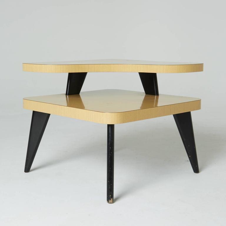 Sale Atomic Two Tier Mid Century Side End Or Corner Tables At 1stdibs