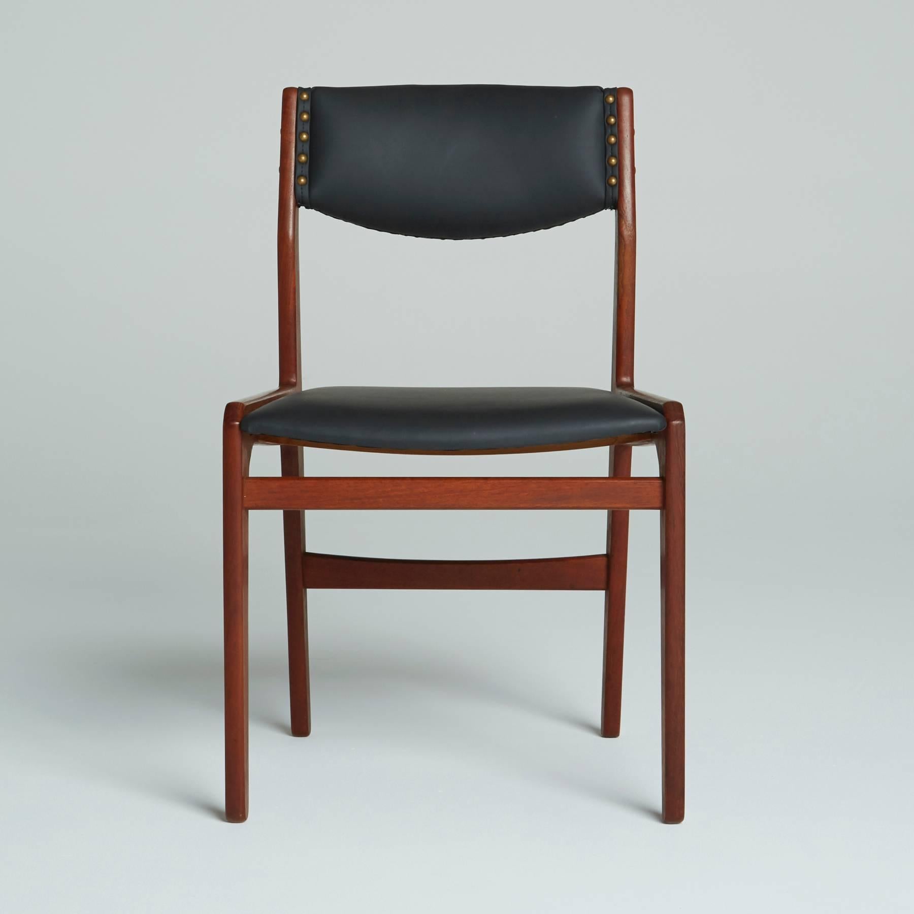 Mid-Century Modern Set of Four Danish Modern Dining Chairs by Illums Bolighus