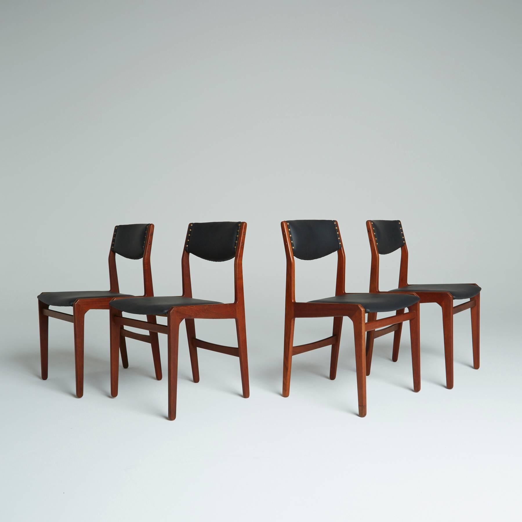 Set of Four Danish Modern Dining Chairs by Illums Bolighus 3