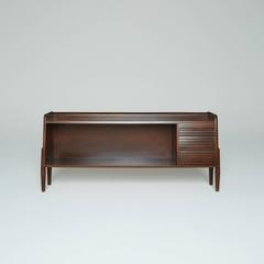 Danish Modern Dark Wood Sideboard Shelf Case or Shoe Rack