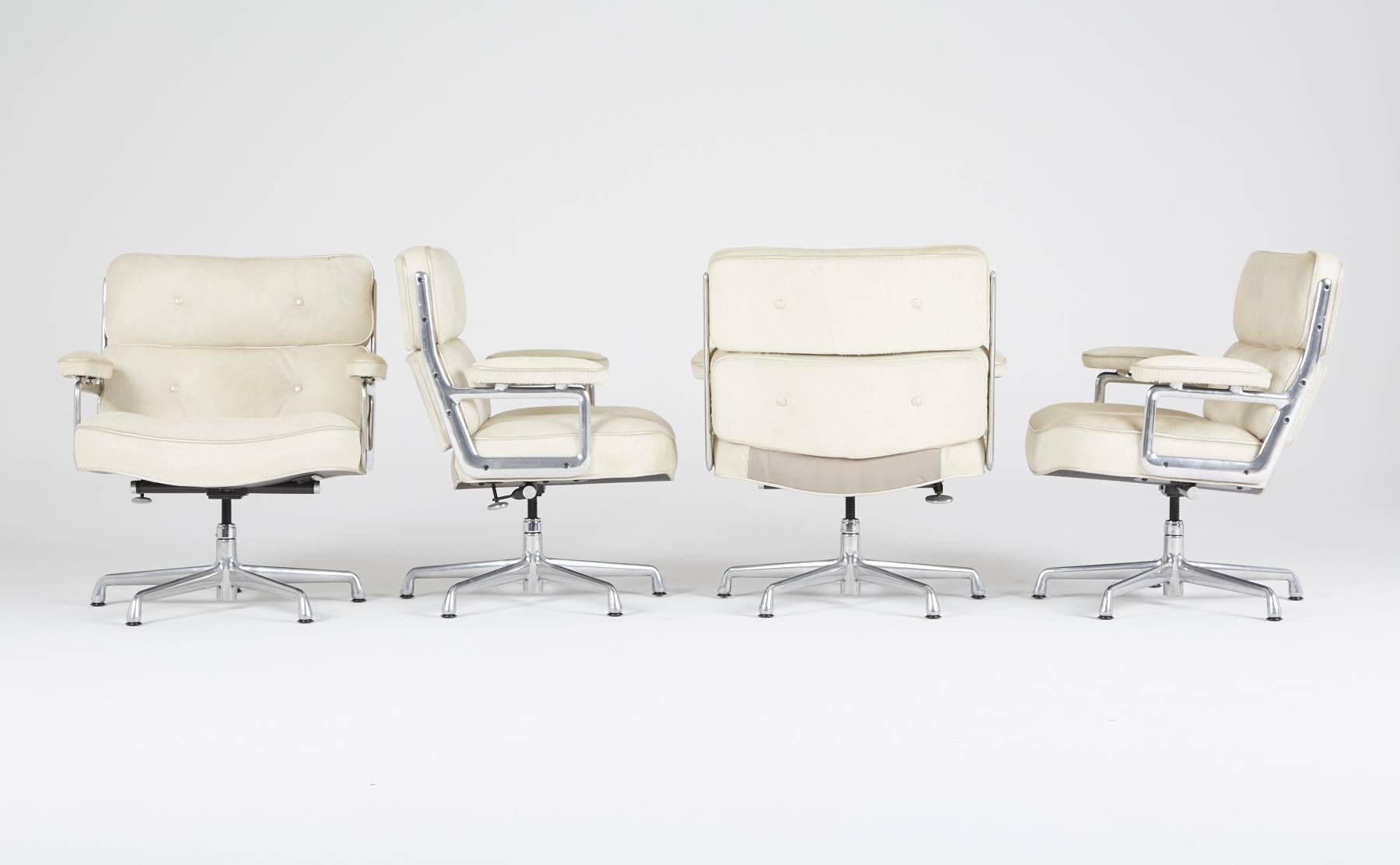 Hair-on Hide Time Life Lobby Chairs by Eames for Herman Miller (Only 1 Left) In Excellent Condition In Los Angeles, CA