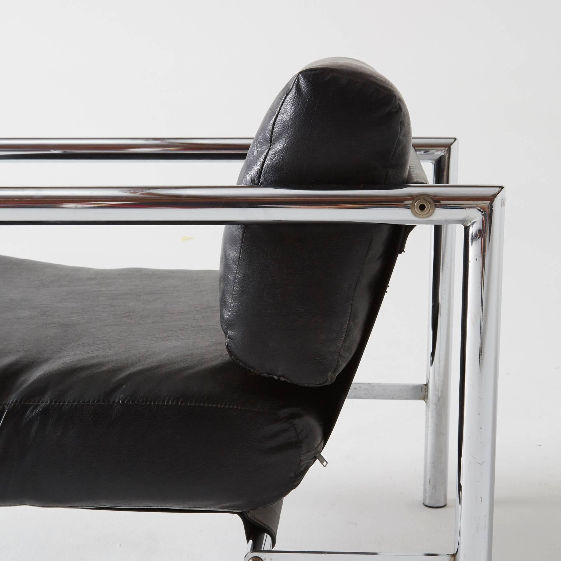 20th Century 1960s Martin Visser Style Modern Chrome Lounge Chair