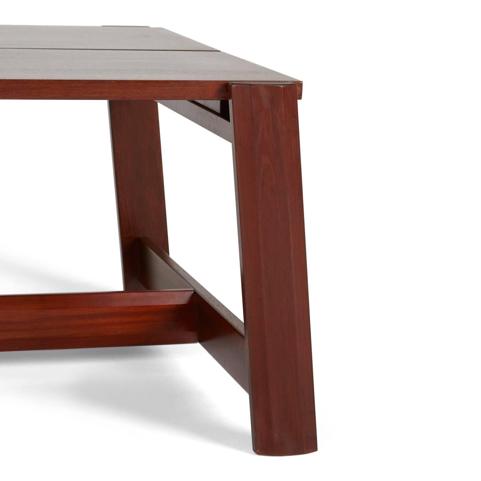 Sergio Rodrigues Large Mahogany Coffee Table for OCA Brazil 1