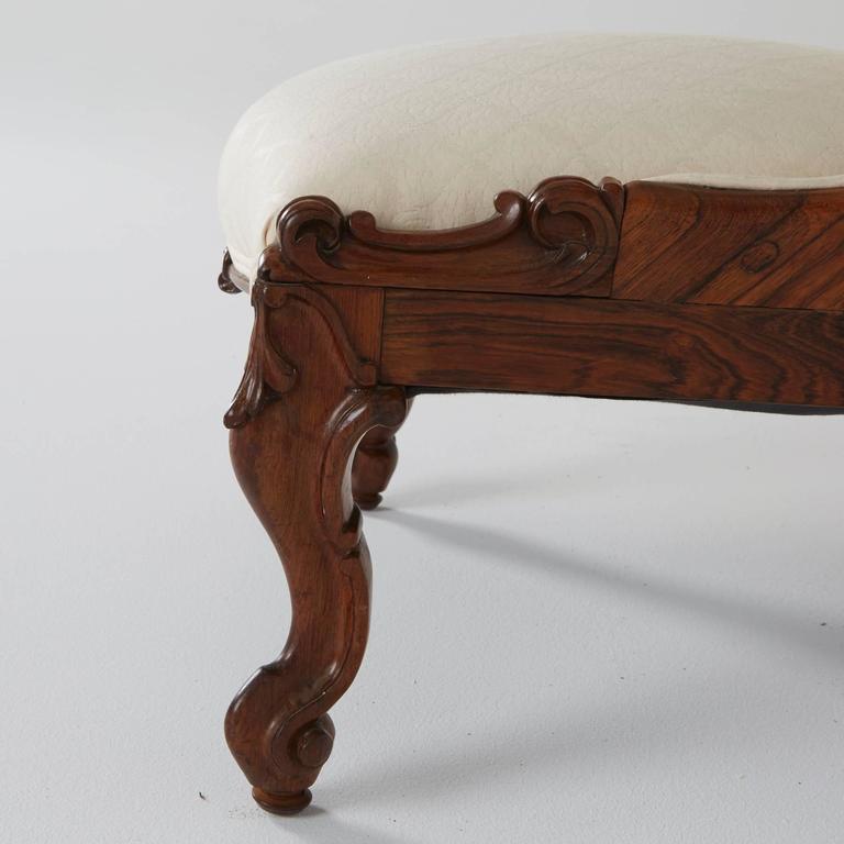English Victorian Carved Rosewood Slipper Chair, circa 1860 For Sale at