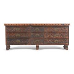 William Westenhaver for WITCO Exotic Carved Low Tiki Dresser, circa 1950
