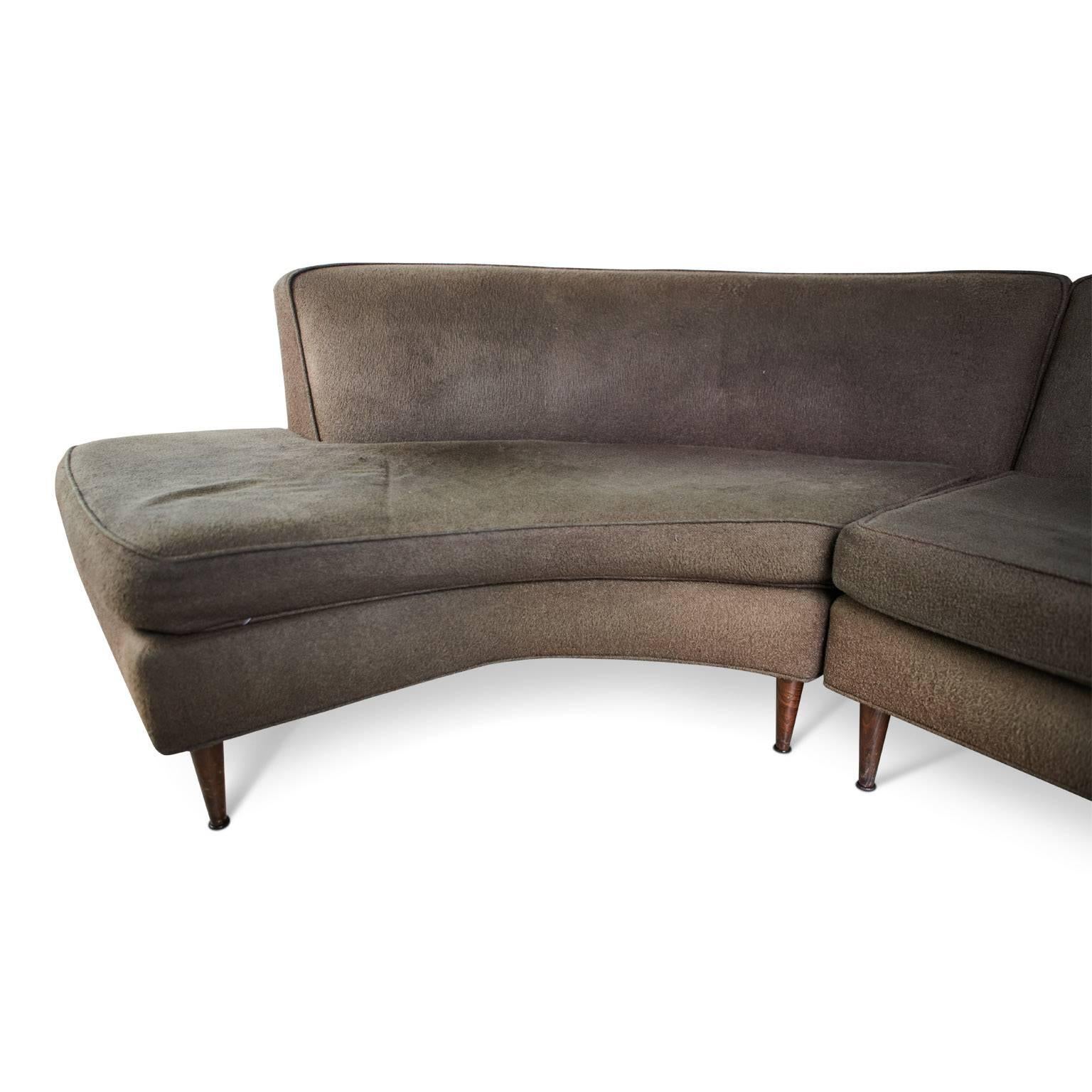 American Curved Sectional Sofa Attributed to Harvey Probber, circa 1960