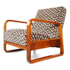 Art Deco Sleeper Armchair with Fabric Attributed to William Morris, circa 1920