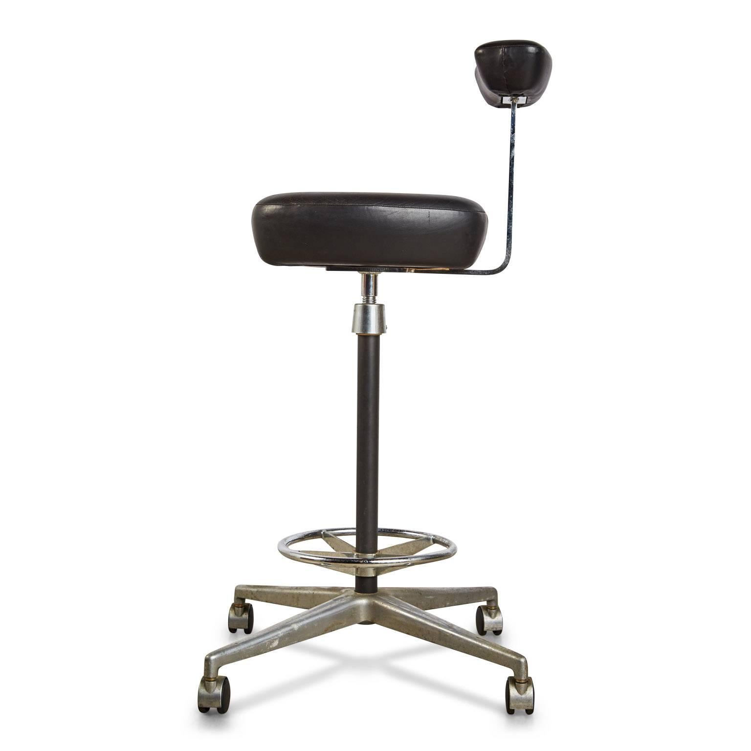 Industrial George Nelson for Herman Miller Adjustable Height Drafting Stool, circa 1960