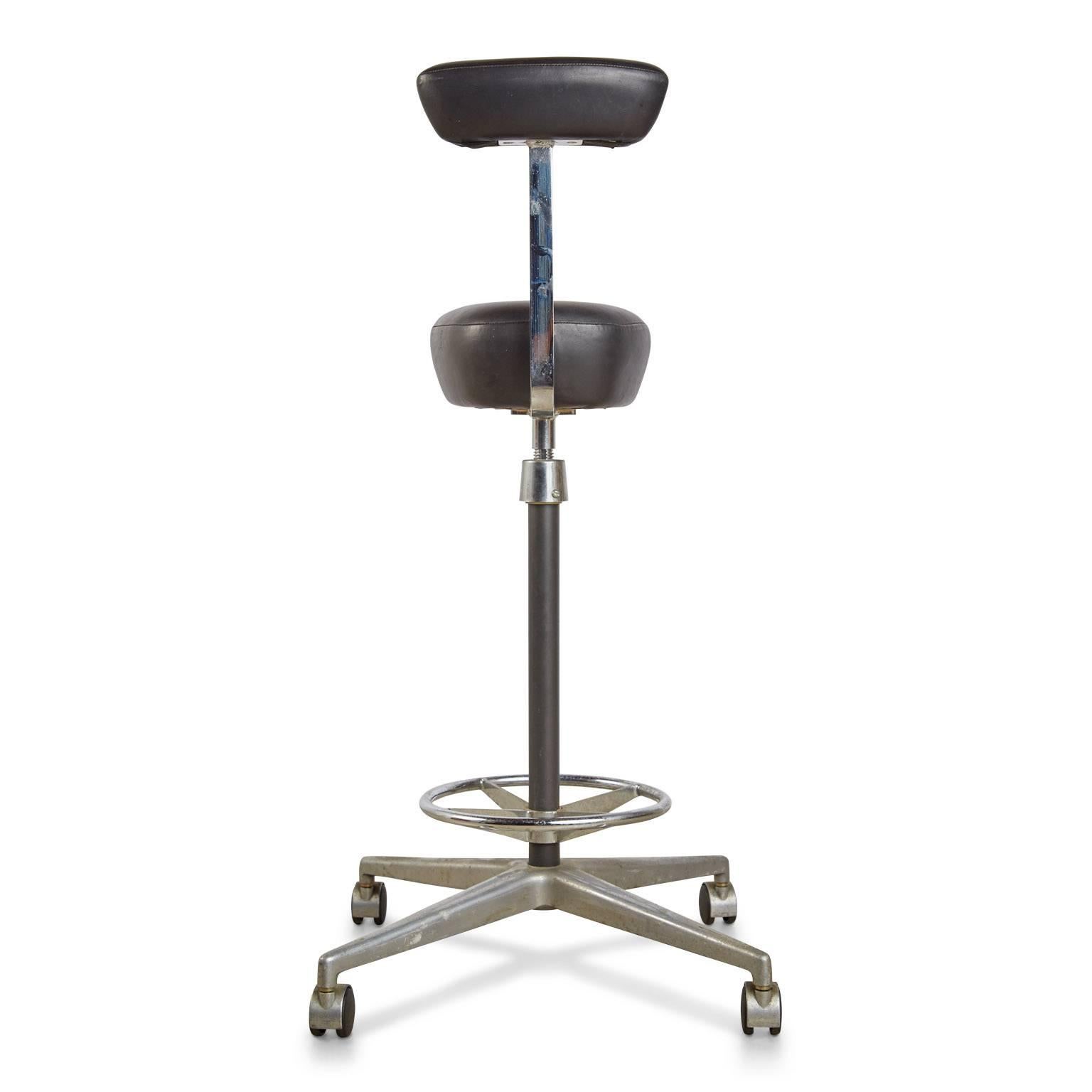 George Nelson for Herman Miller Adjustable Height Drafting Stool, circa 1960 In Good Condition In Los Angeles, CA