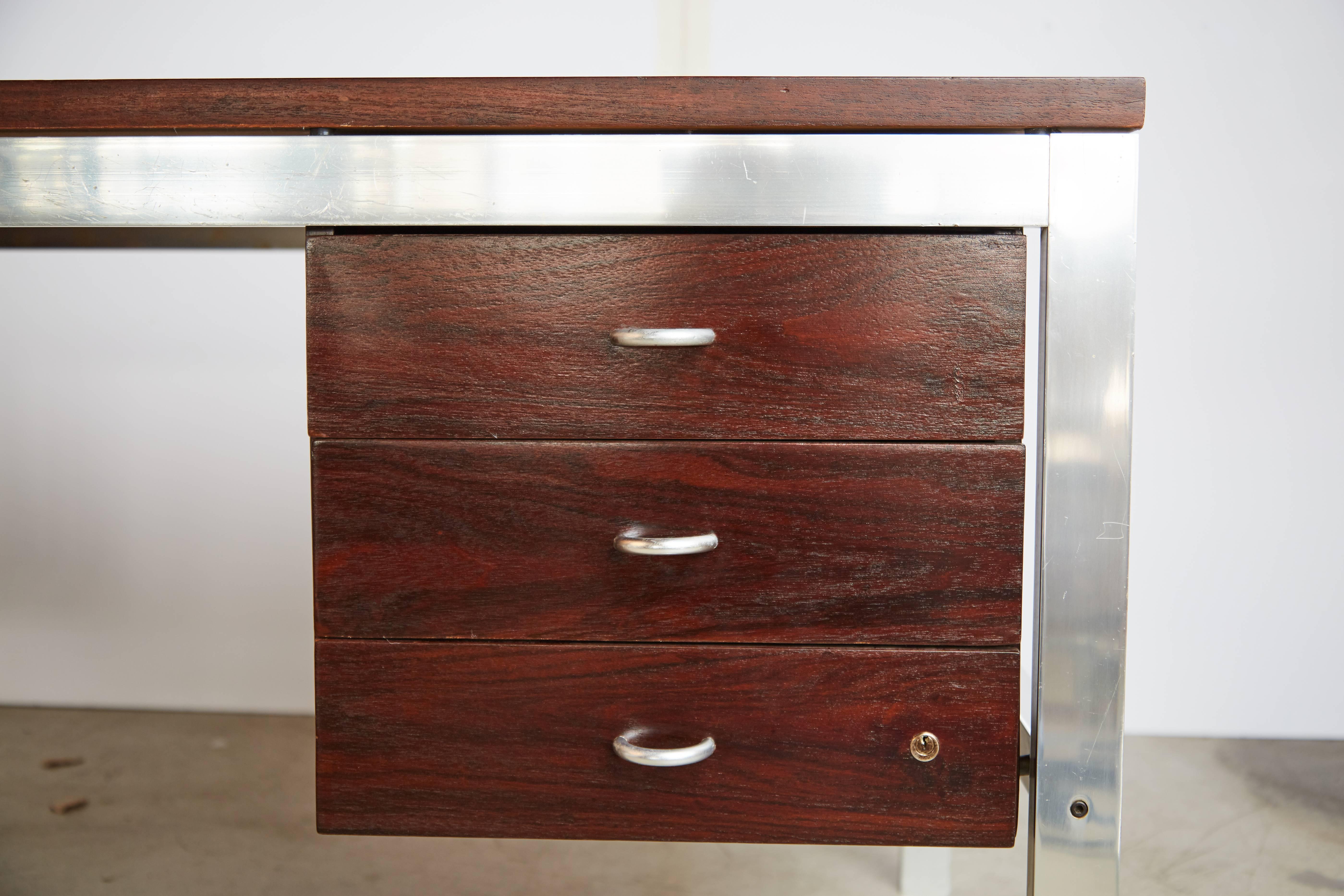 Late 20th Century Rosewood and Aluminum 