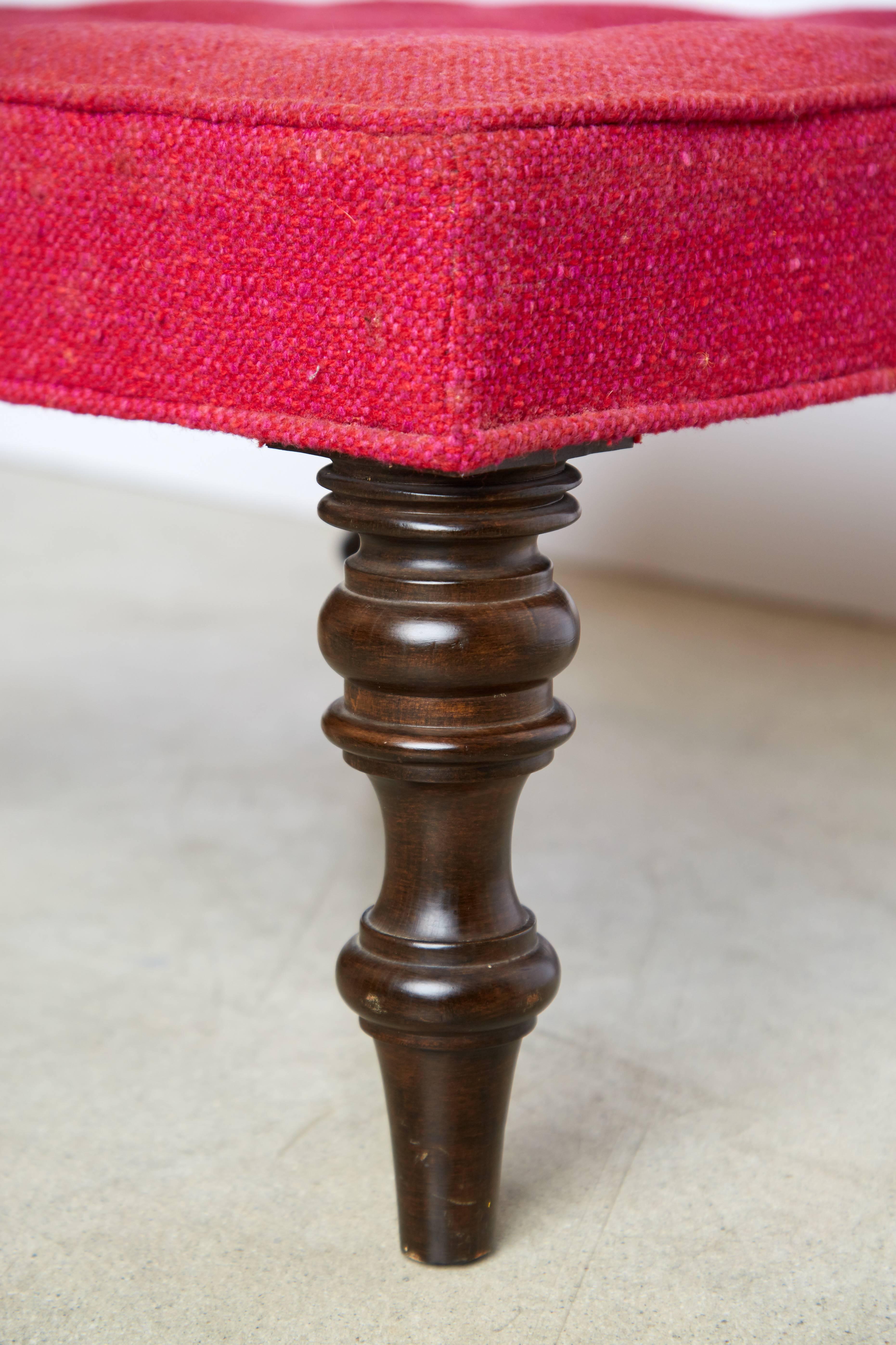 Welton Becket Custom Made Set of Three Tufted Stools / Ottomans, 1968 In Excellent Condition In Los Angeles, CA