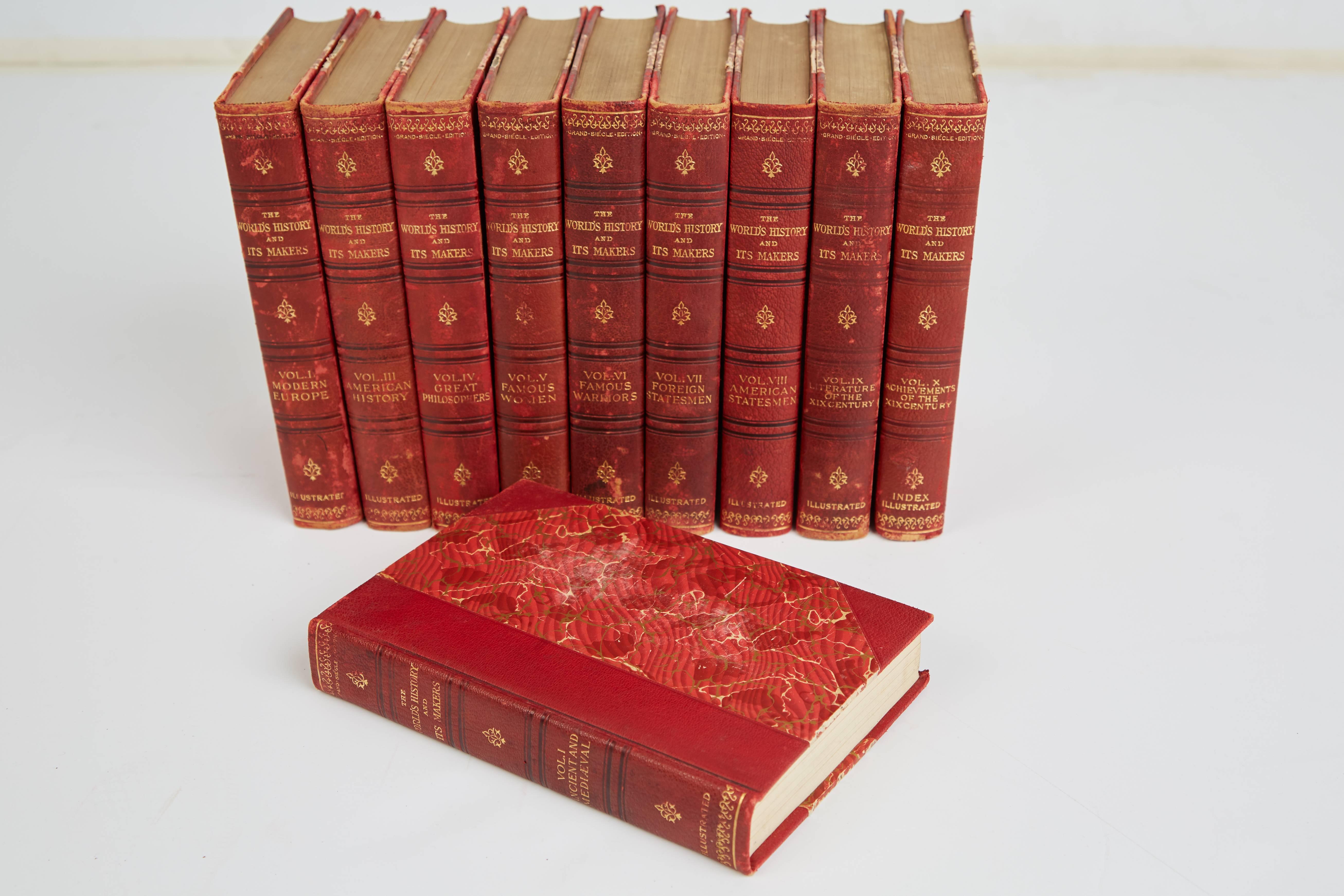 Edwardian The World's History and It's Makers, Ten Volume Illustrated Set, 1902