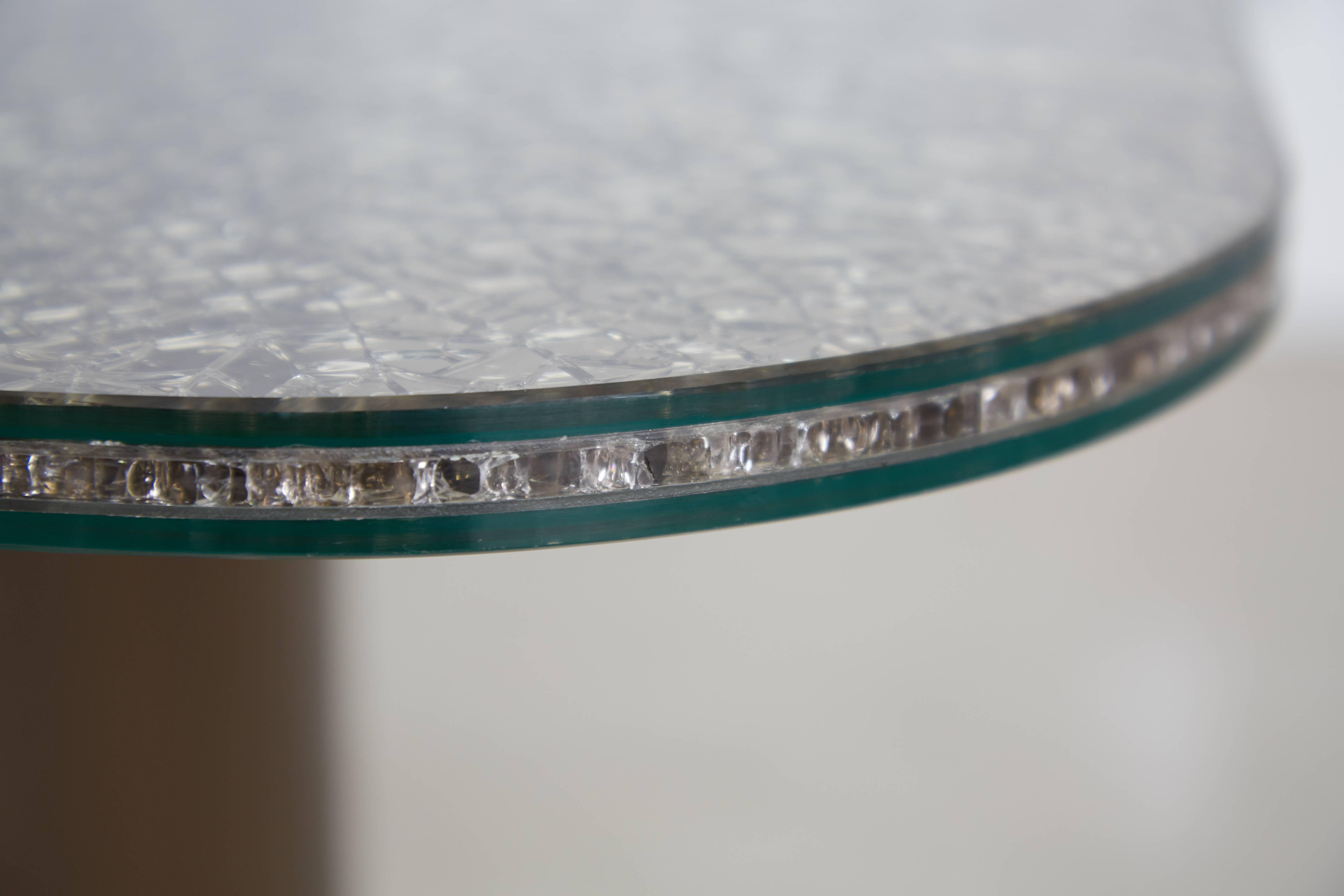 Steve Chase Bronze and Crackle Glass Coffee or Cocktail Table, circa 1970 1