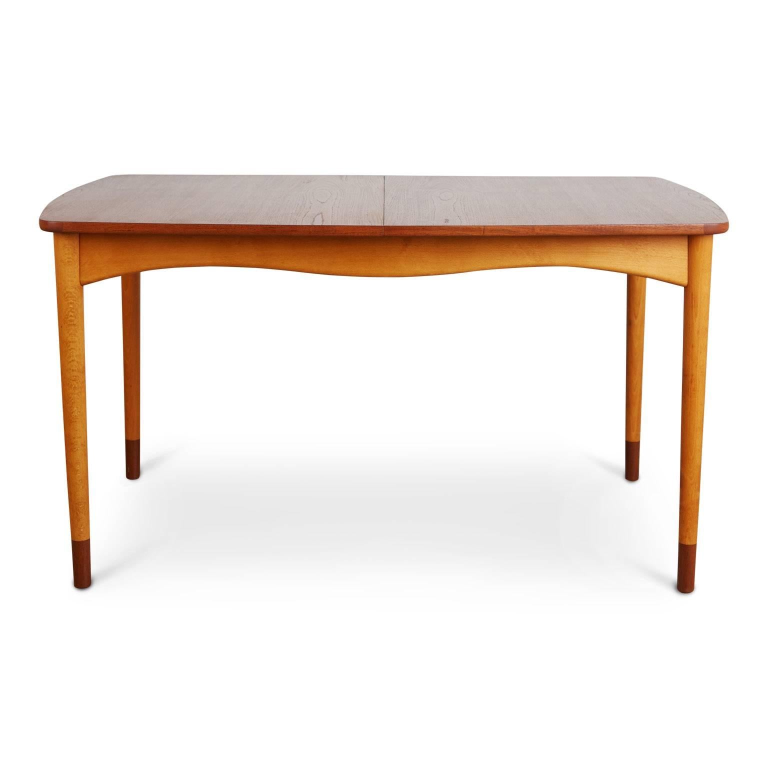 Designed by Finn Juhl and attributed to Bovirke or Soren Willadsen, circa 1960, this sleek and simple table is an excellent example of the Danish architect and designer's work. Comprising of clean lines with neat and functional construction that