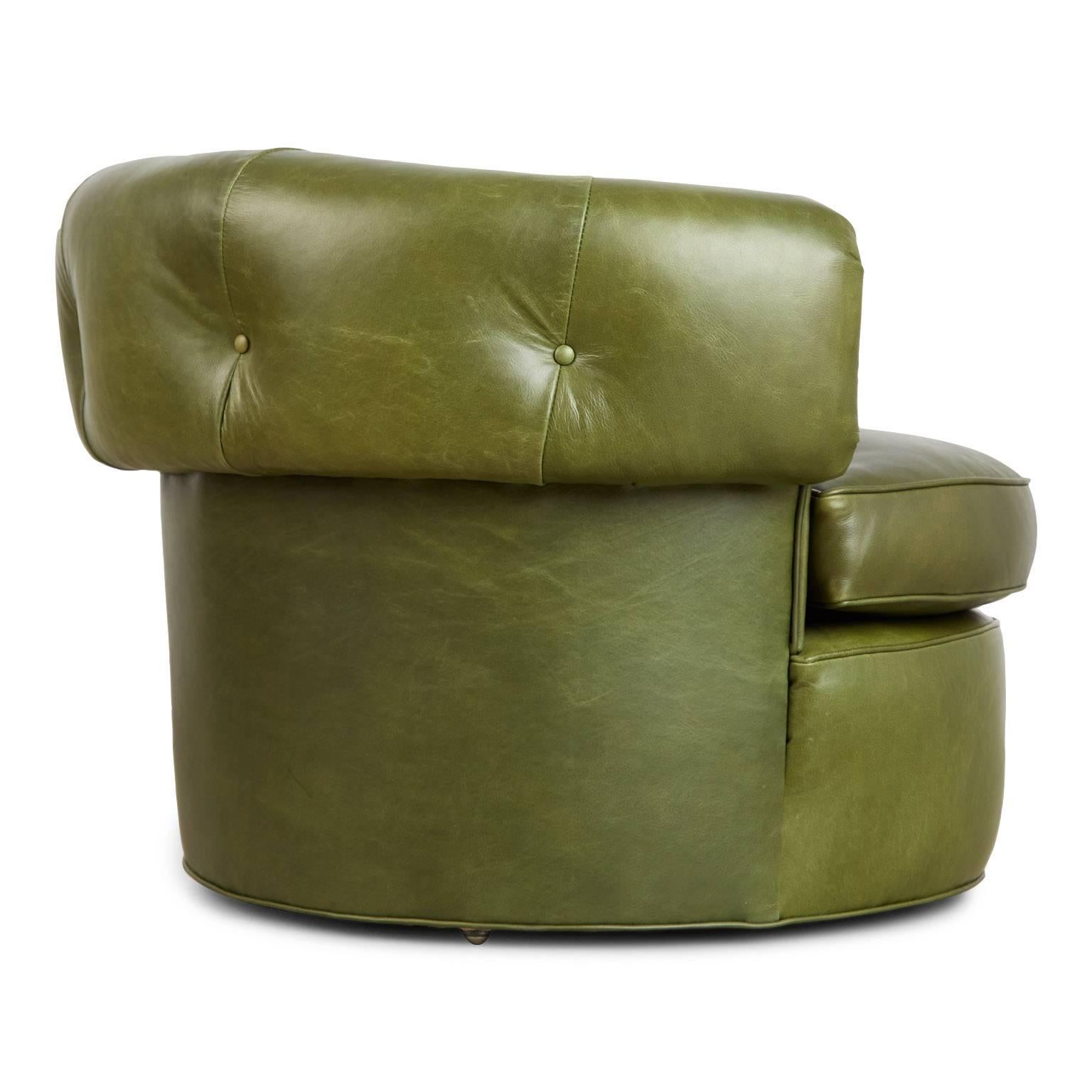 forest green leather chair