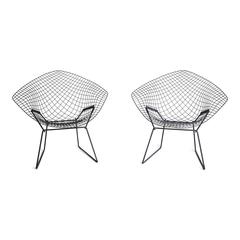 Harry Bertoia Diamond Chair and Ottoman for Knoll