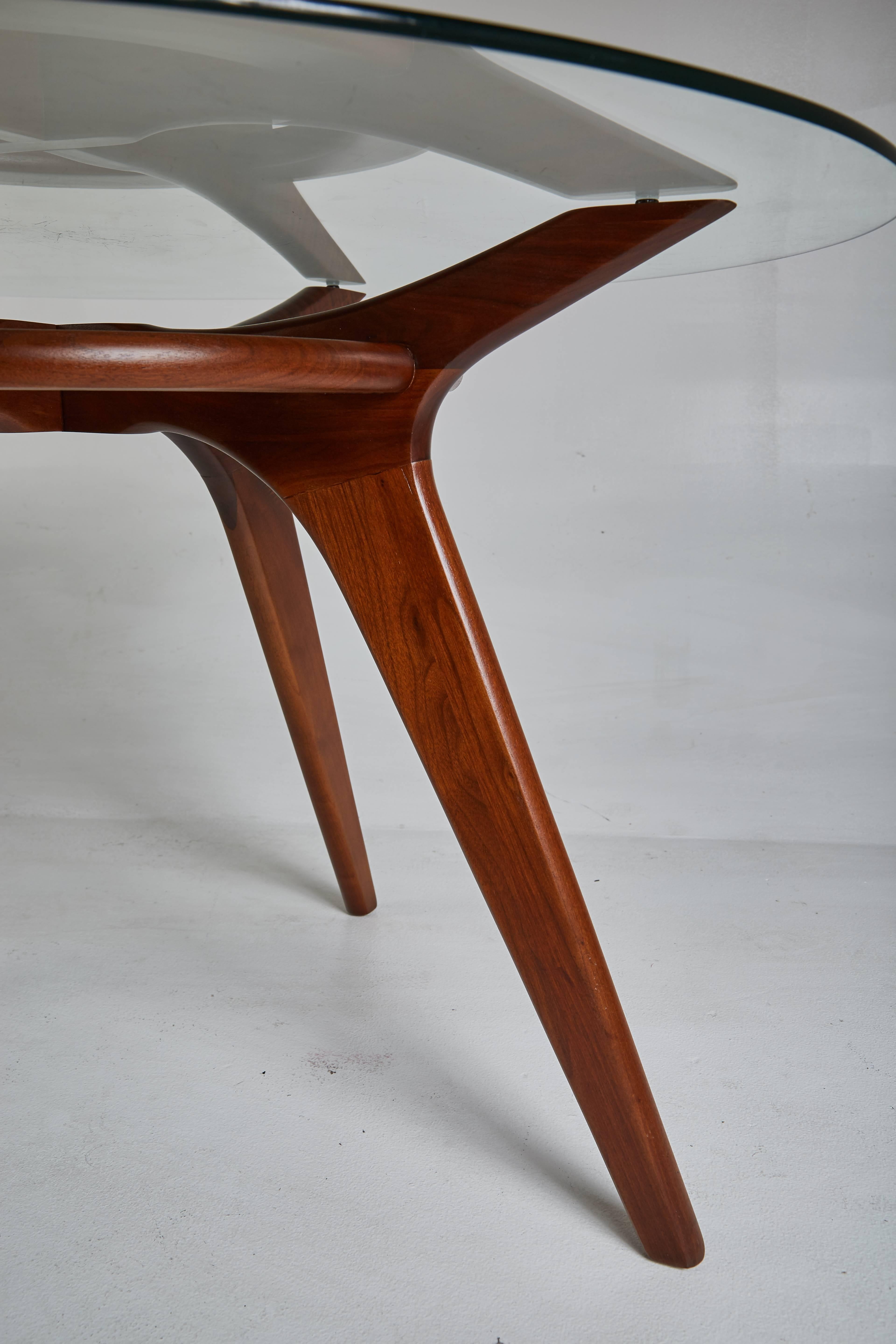 Mid-20th Century Adrian Pearsall Compass Walnut Dining Table for Craft Associates
