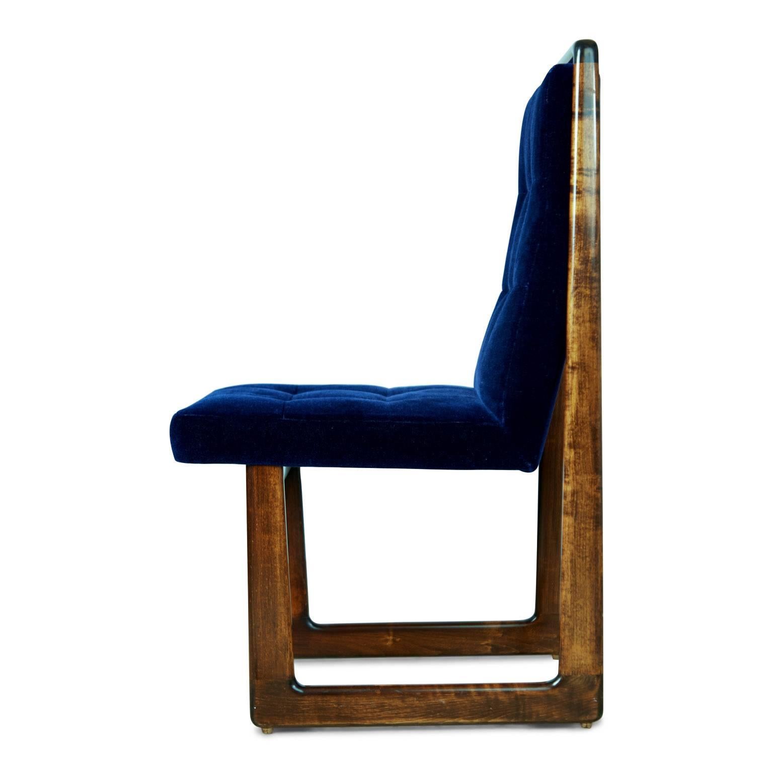 Mohair Vladimir Kagan Signed Cubist Dining Chairs, Set of Eight, circa 1960