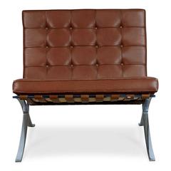 Triple Signed Pair of Barcelona Chairs by Mies Van Der Rohe for Knoll Int, 1978