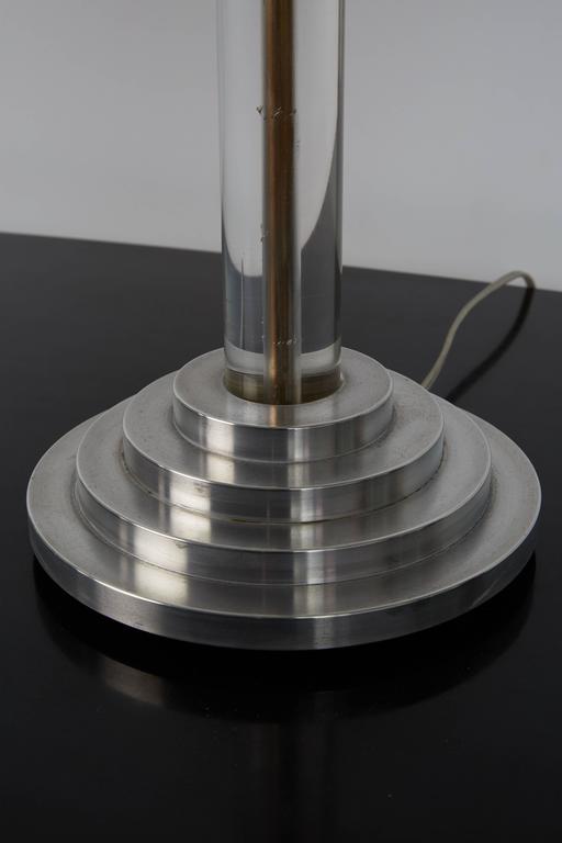 Art Deco Streamline Modern Lucite and Aluminium Table Lamp at 1stDibs