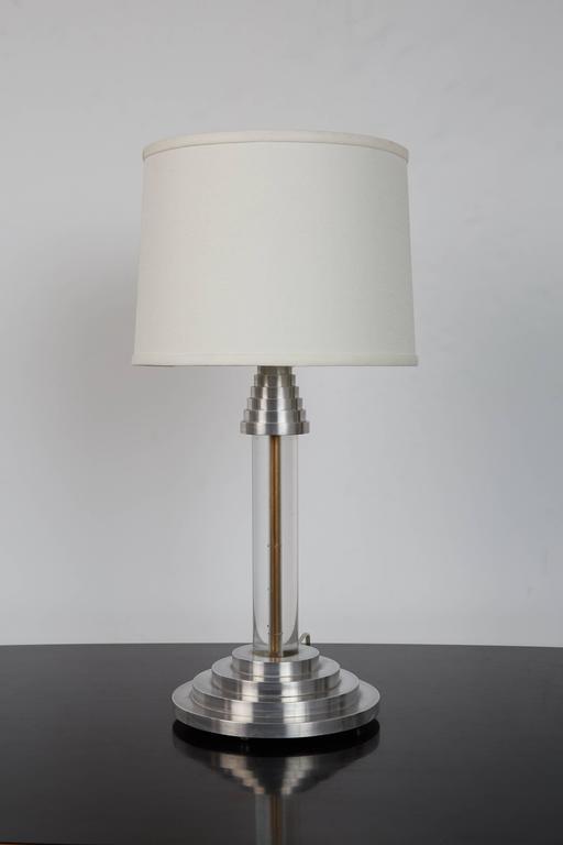Art Deco Streamline Modern Lucite and Aluminium Table Lamp at 1stDibs
