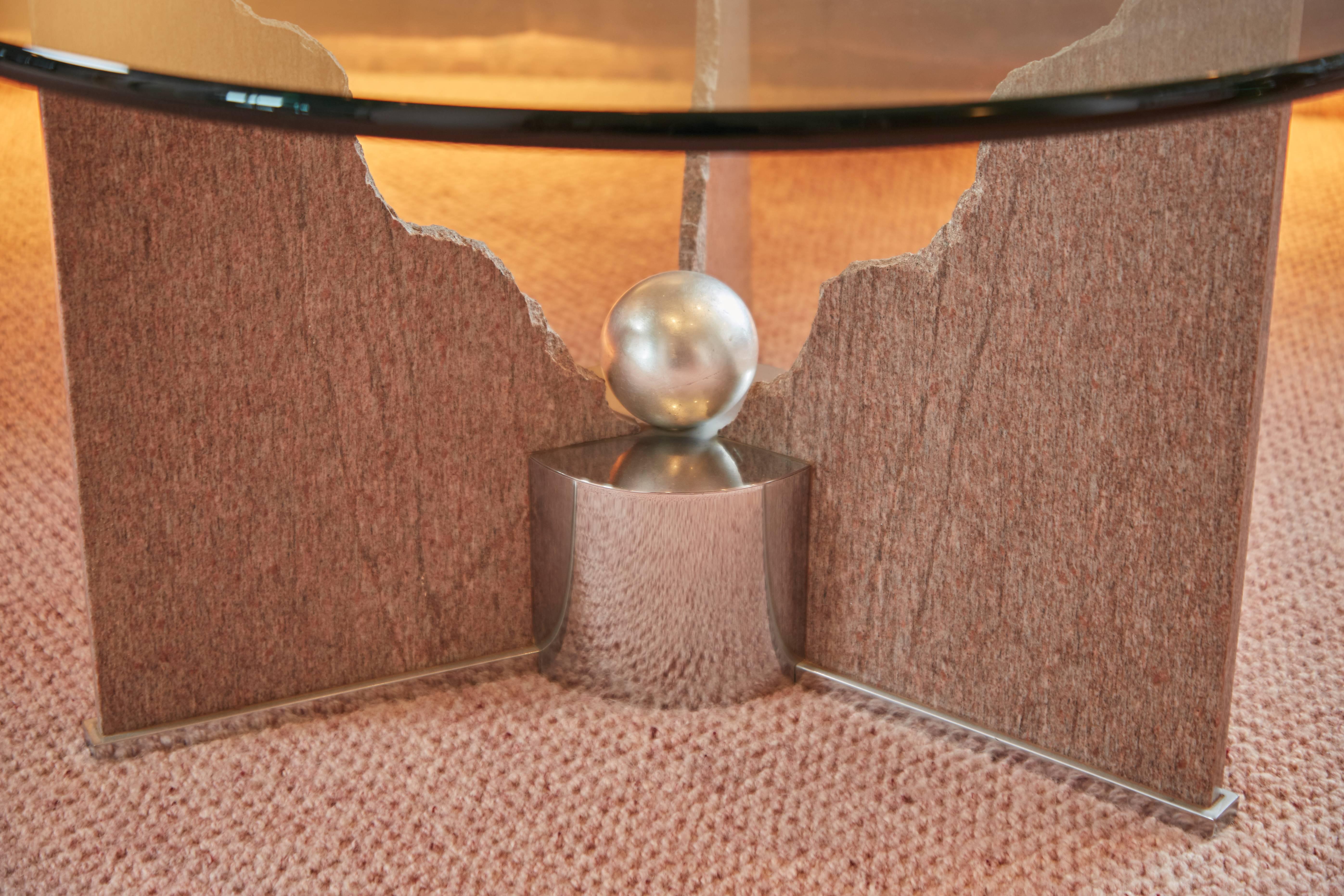 pink granite coffee table