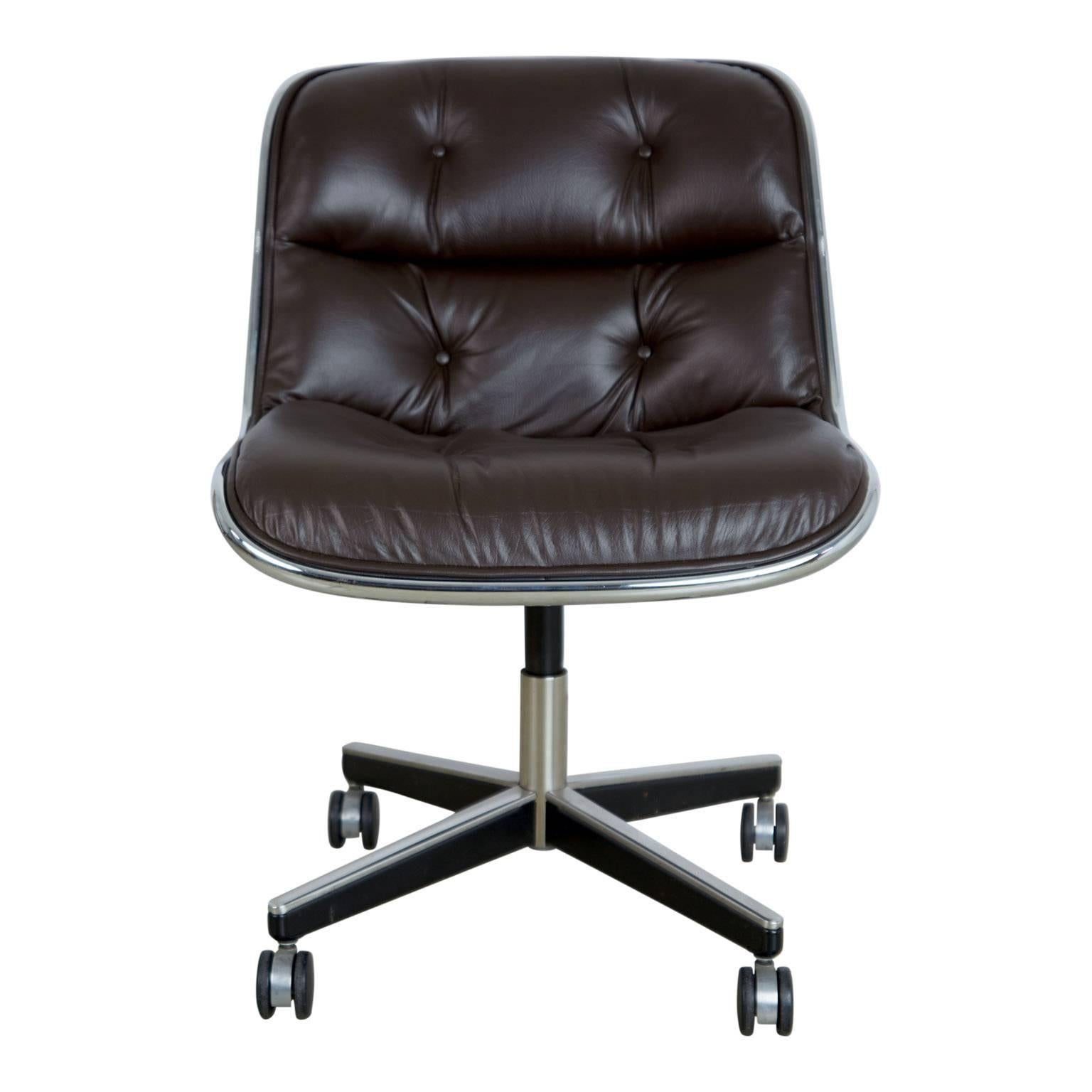 dark brown leather office chair
