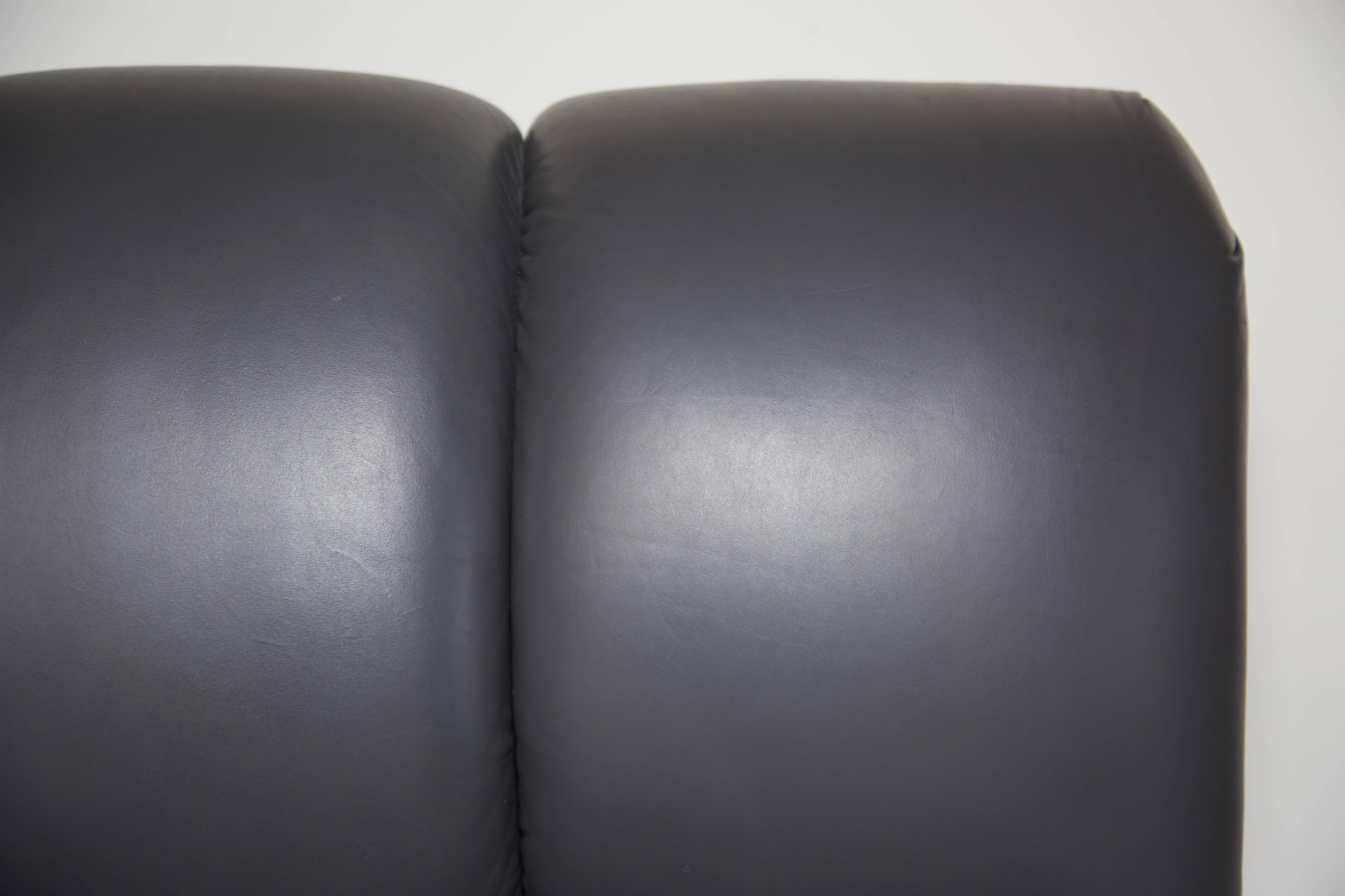 Mid-Century Modern Custom Leather Channel Tufted Banquettes by Steve Chase, Pair Available