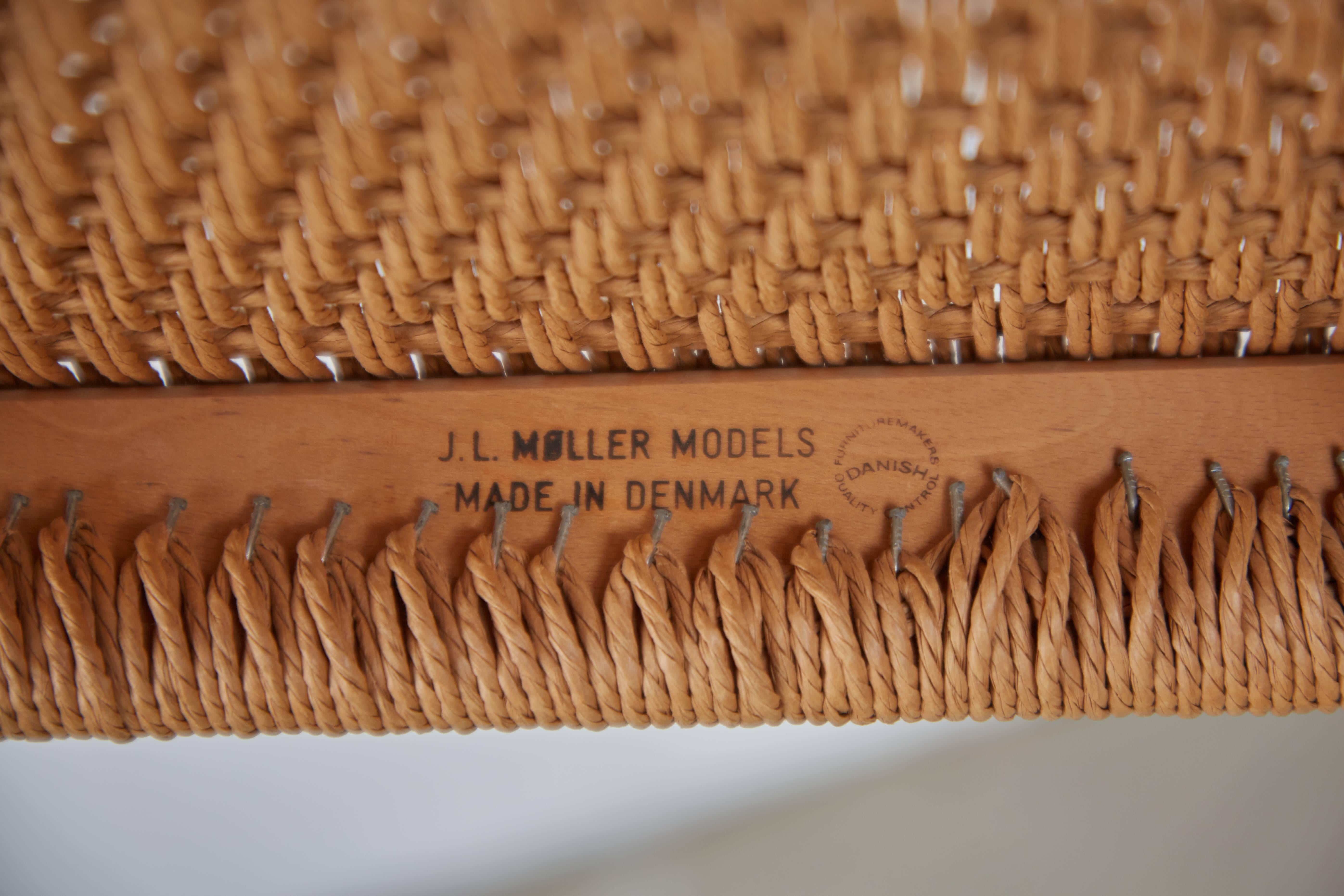 Jorgen Moller for J.L. Møller Oak Dining Chairs, Six 2