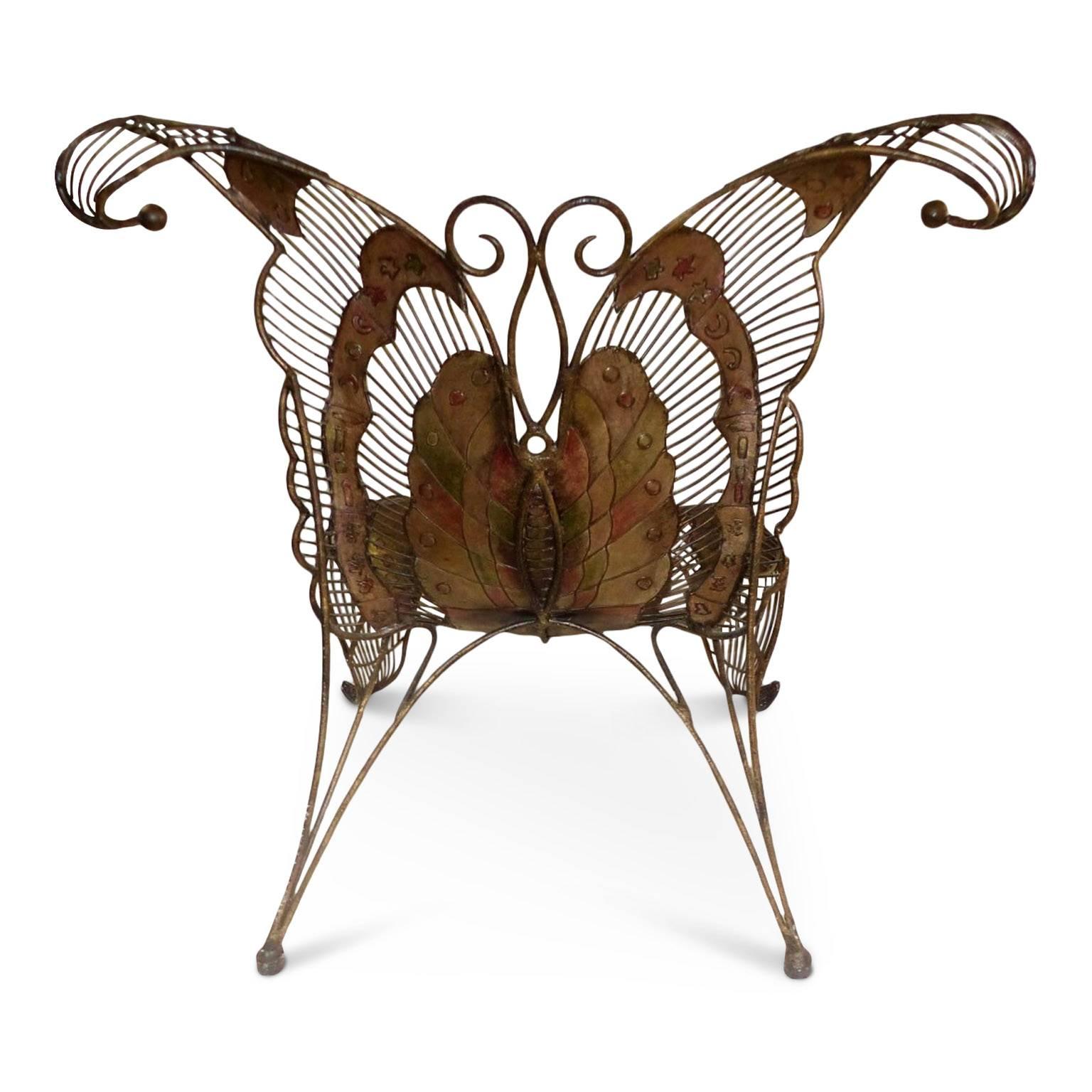 wrought iron butterfly chair