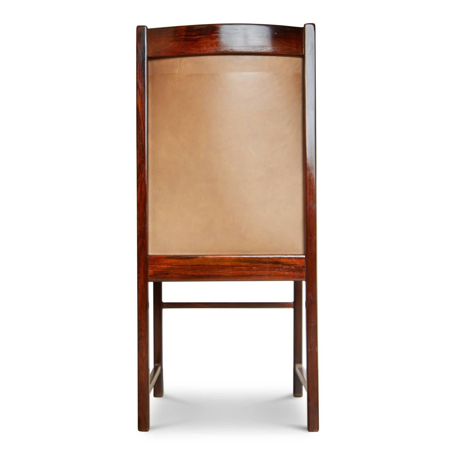 Celina Moveis Brazilian Rosewood Dining or Side Chair, circa 1960 In Excellent Condition In Los Angeles, CA