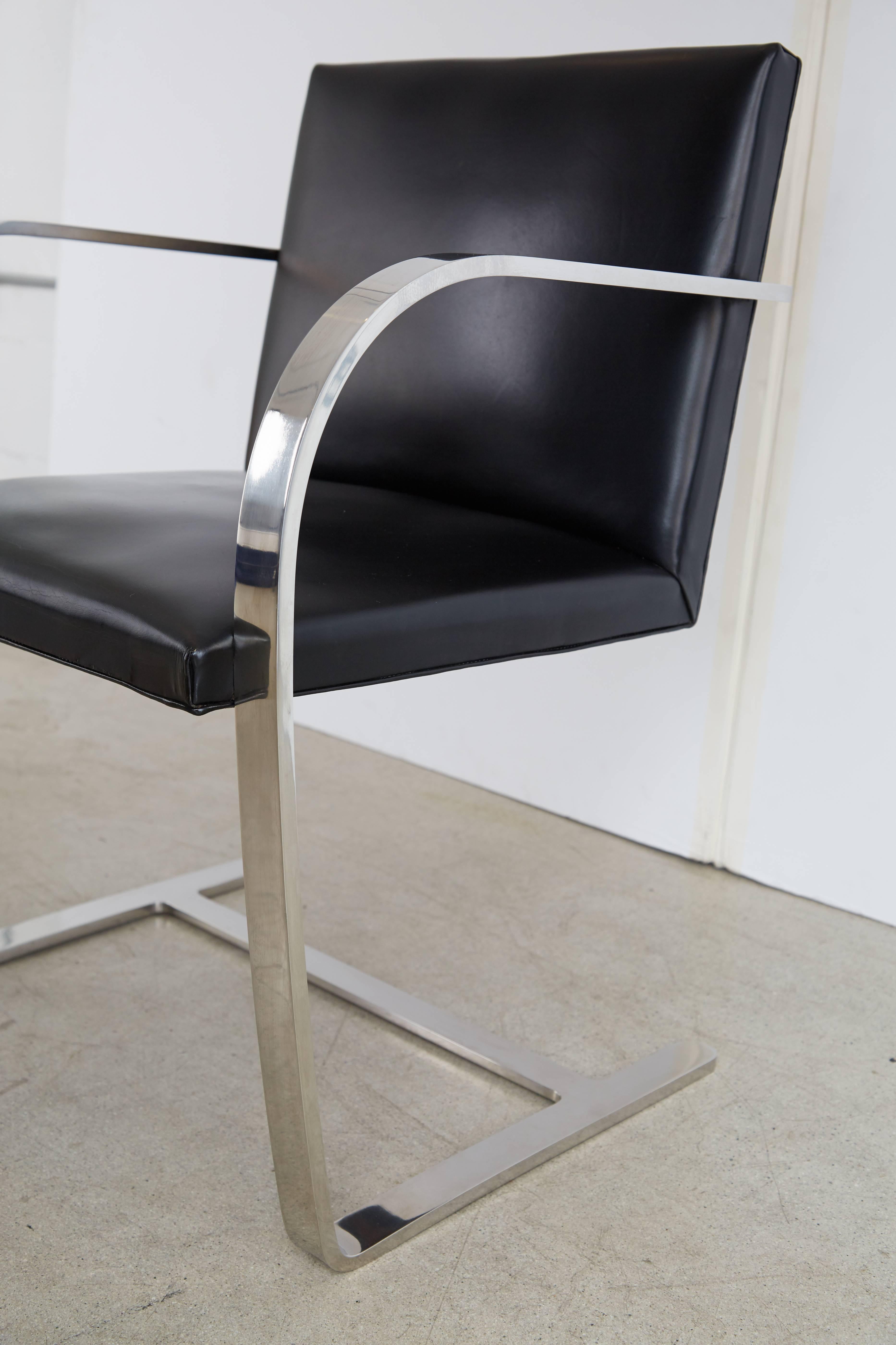 Mid-20th Century Signed Knoll Associates Brno Chairs by Mies van der Rohe, Set of Four