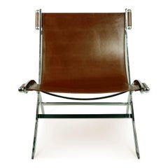 Chaise "intemporelle" en cuir à bretelles Antonio Citterio pour Flexform Italie