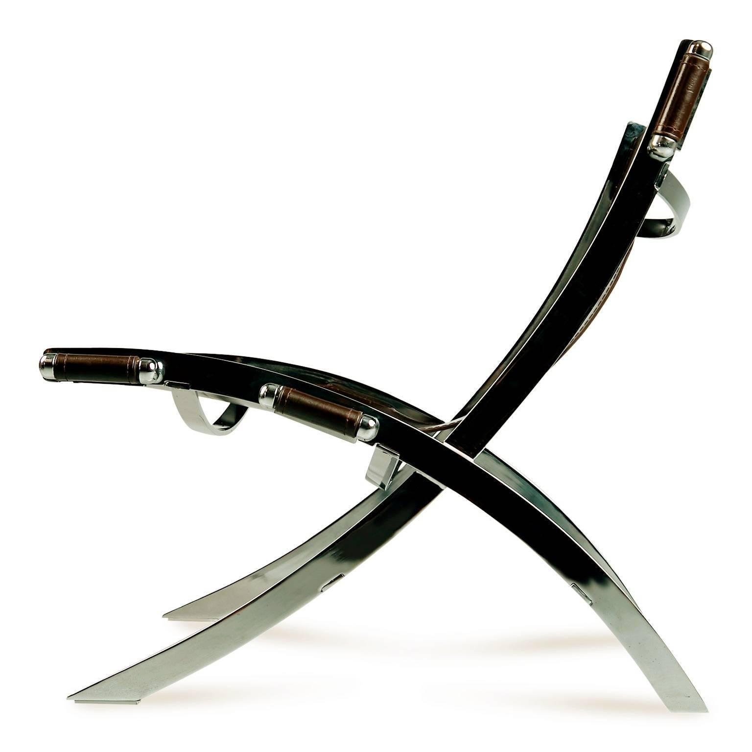 Italian Antonio Citterio Leather Sling 'Timeless' Chair for Flexform Italy