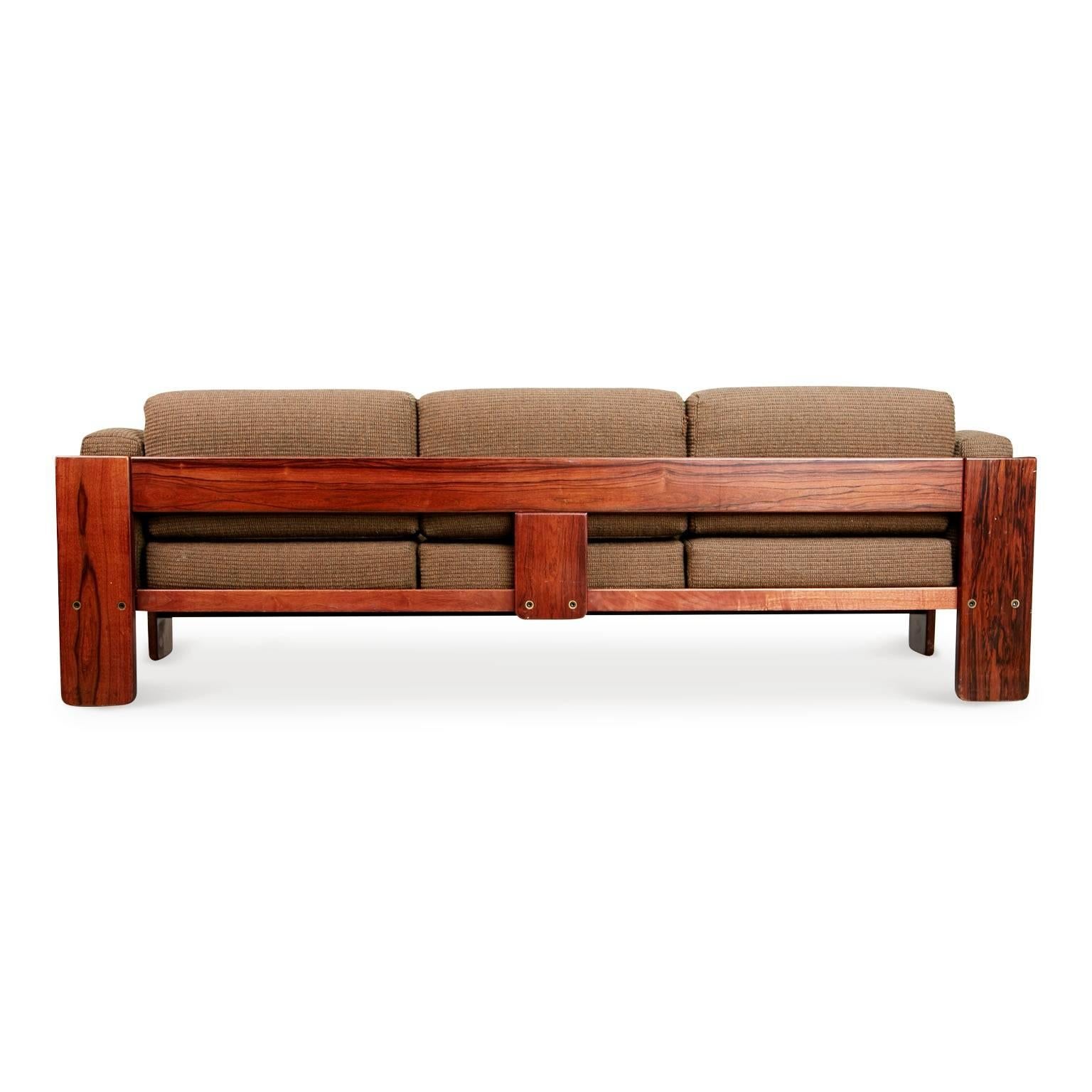 Mid-20th Century Tobia Scarpa Bastiano Rosewood Sofa for Gavina, Italy, circa 1960