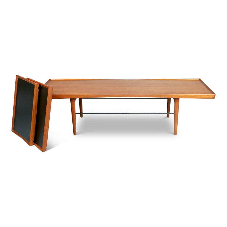 Danish Modern Coffee Table with Removable Trays by Poul Jensen for