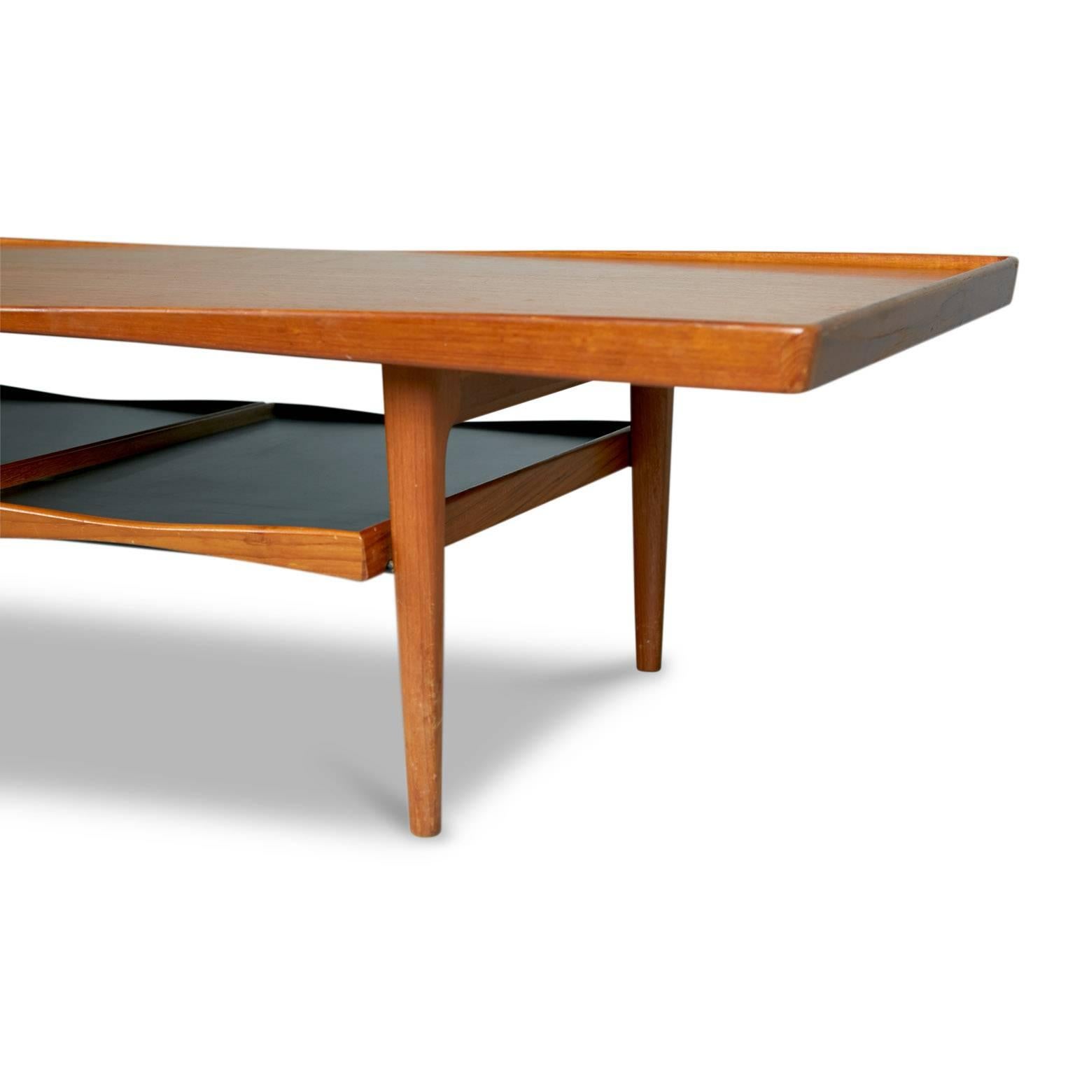 Danish Modern Coffee Table with Removable Trays by Poul Jensen for Selig 1