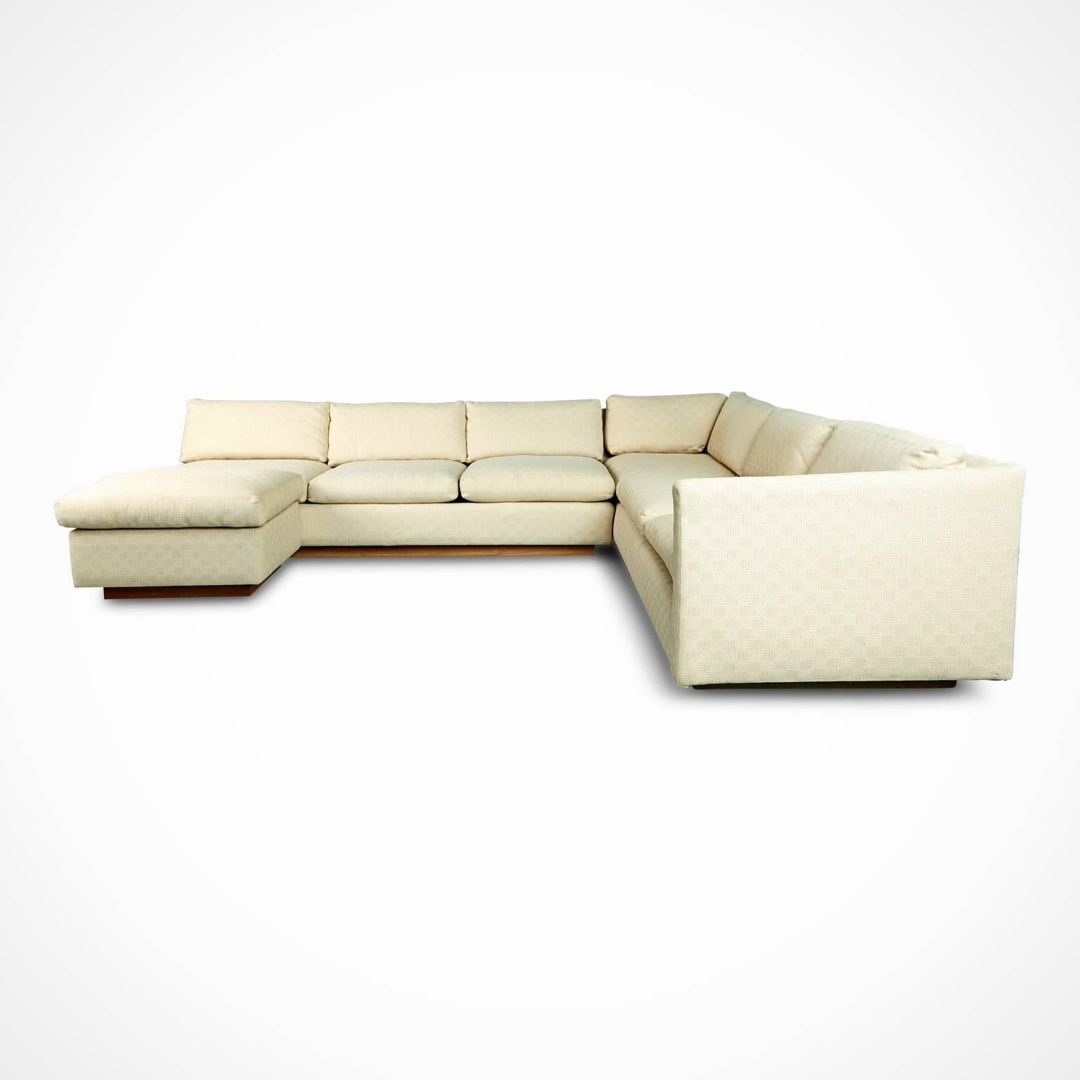 Mid-Century Modern Milo Baughman Sectional Sofa and Ottoman for Thayer Coggin, Signed & Dated 1976