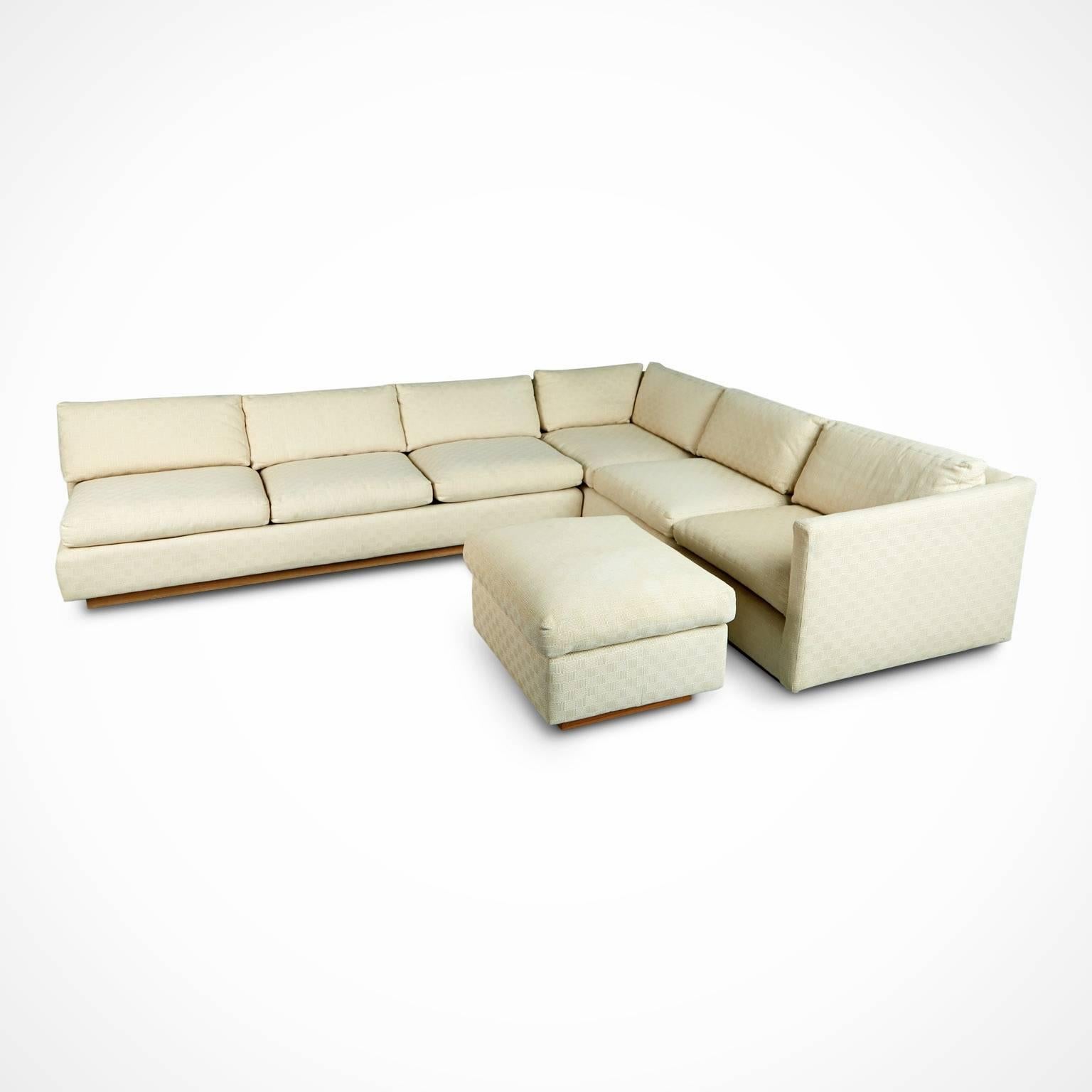 Milo Baughman Sectional Sofa and Ottoman for Thayer Coggin, Signed & Dated 1976 In Good Condition In Los Angeles, CA