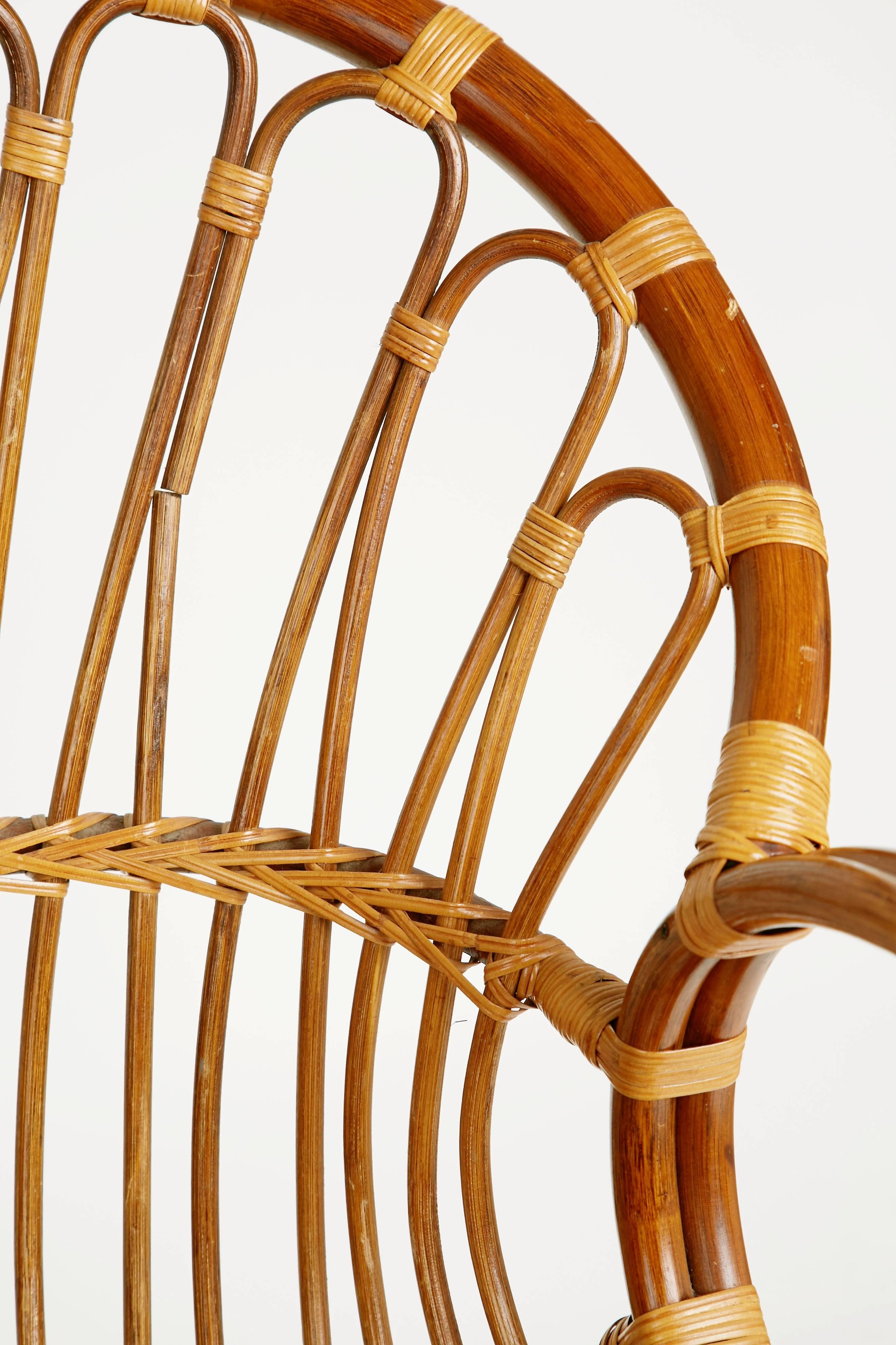 Sculptural Bent Bamboo Settee in the Style of Franco Albini, circa 1960 In Good Condition In Los Angeles, CA
