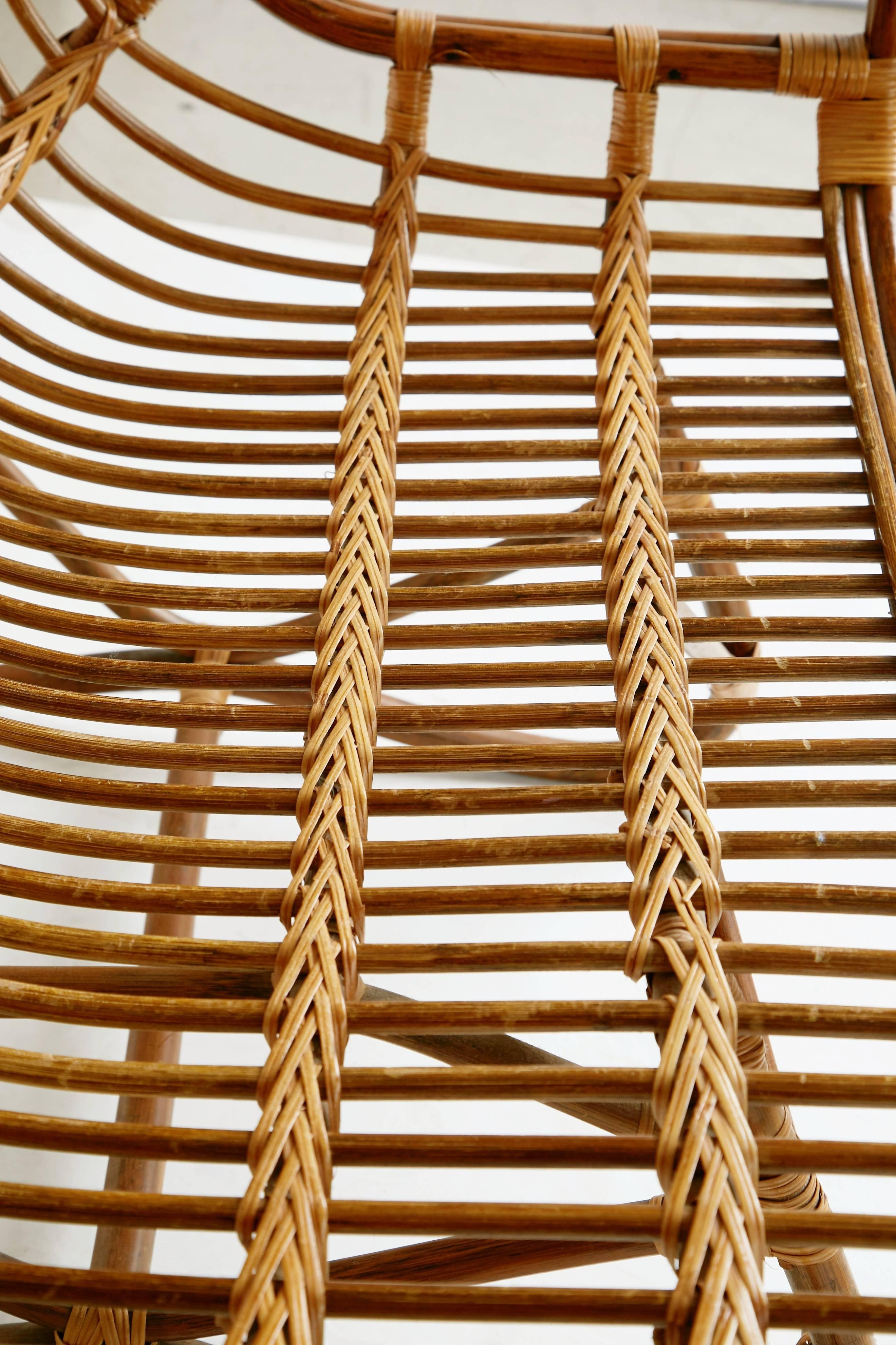 Sculptural Bent Bamboo Settee in the Style of Franco Albini, circa 1960 2