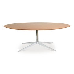 Florence Knoll Pearwood and Chrome Conference or Dining Table